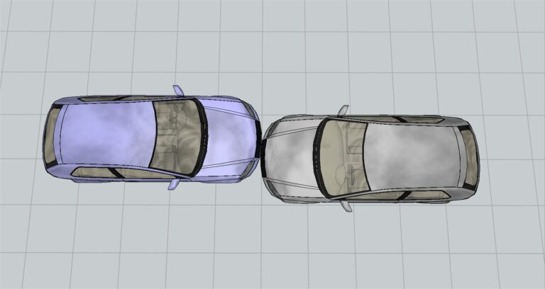 Infografía de colisión frontal